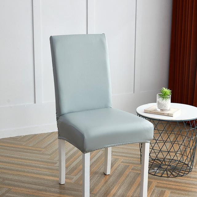 Waterproof Chair Cover Pu Elastic General Leather Seat Cover Living Room Hotel Dining Table Chair Cushion Cover 1 /2 /4 /6 Pcs