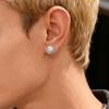 Vnox Magnetische Clip-Ohrringe für Damen Herren Ohne Piercing, 9 mm Breite Weiß Schwarz Blau Zirkonia Runder Kreis Stecker Ohrschmuck Geschenk