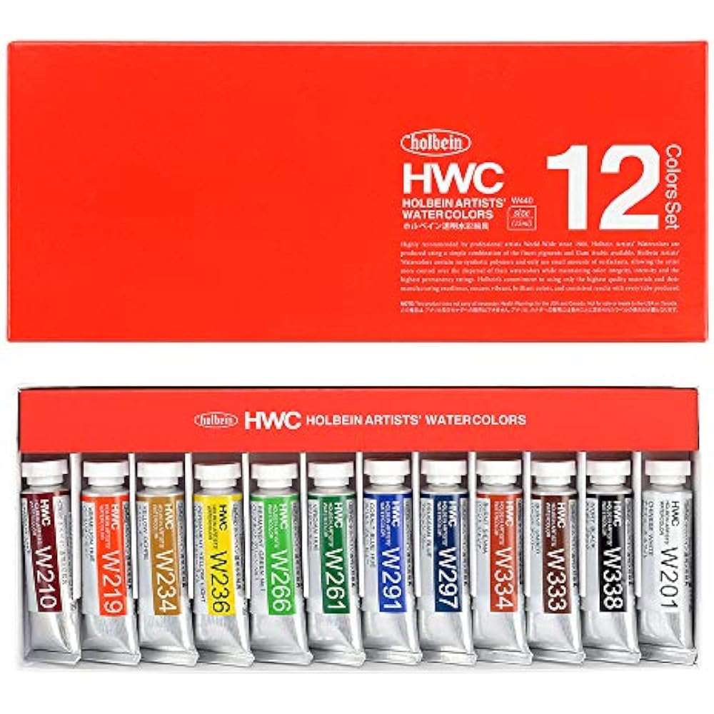 Holbein Clear Watercolor W440 15ml 12 Color Set 3440