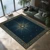 Modern Green Black Geometric Area Rug Non-Slip Floor Mat Living Room Bedroom Contemporary Abstract Home Decor Carpet