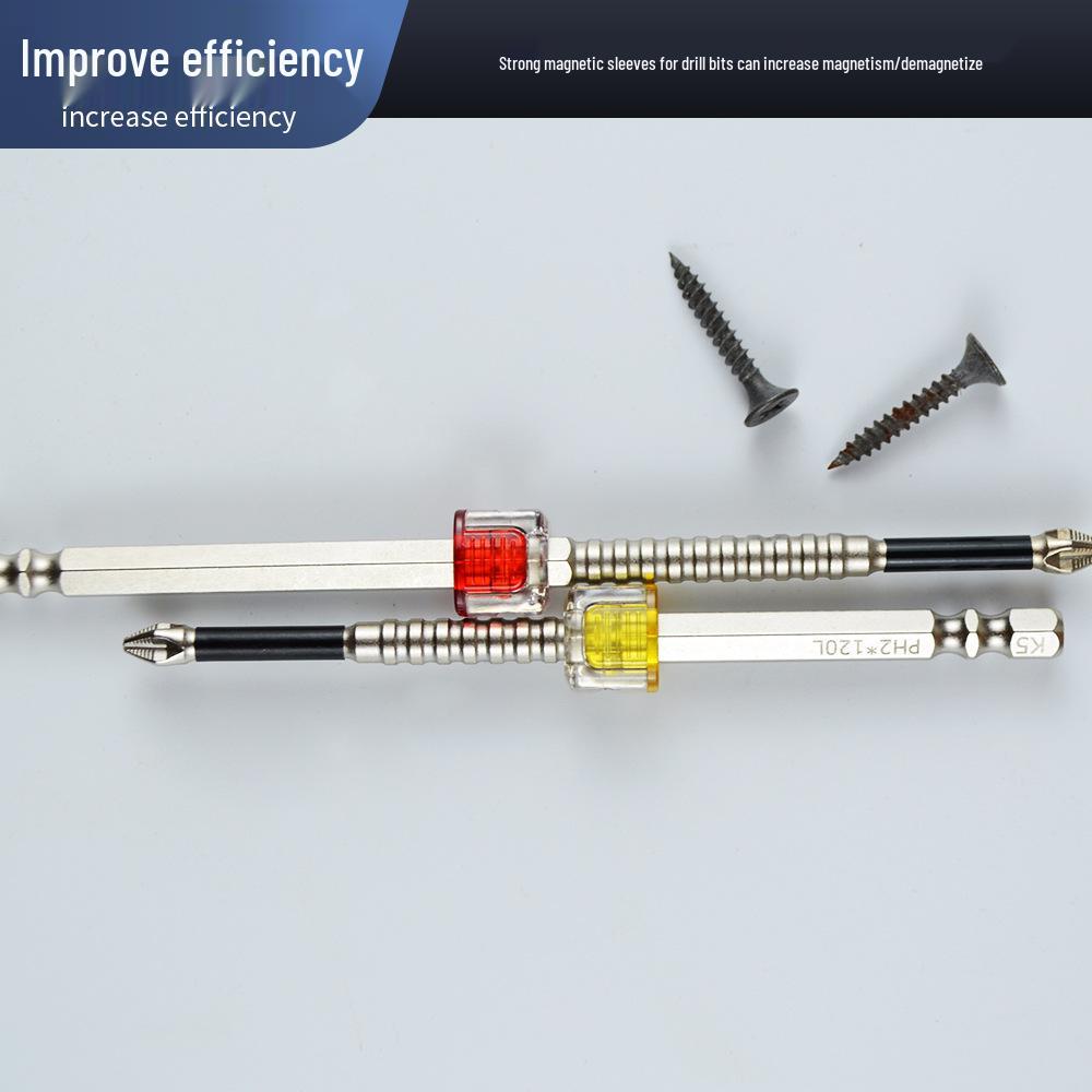 Jelly Universal Magnetic Sleeve: Strong Magnetizer/Demagnetizer with Impact-Resistant Hex Handle for Screwdriver Bits.