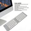 Bluetooth Foldable Keyboard Low Noise Lightweight Stylish Portable Wireless Keyboard for Travel Outdoor White