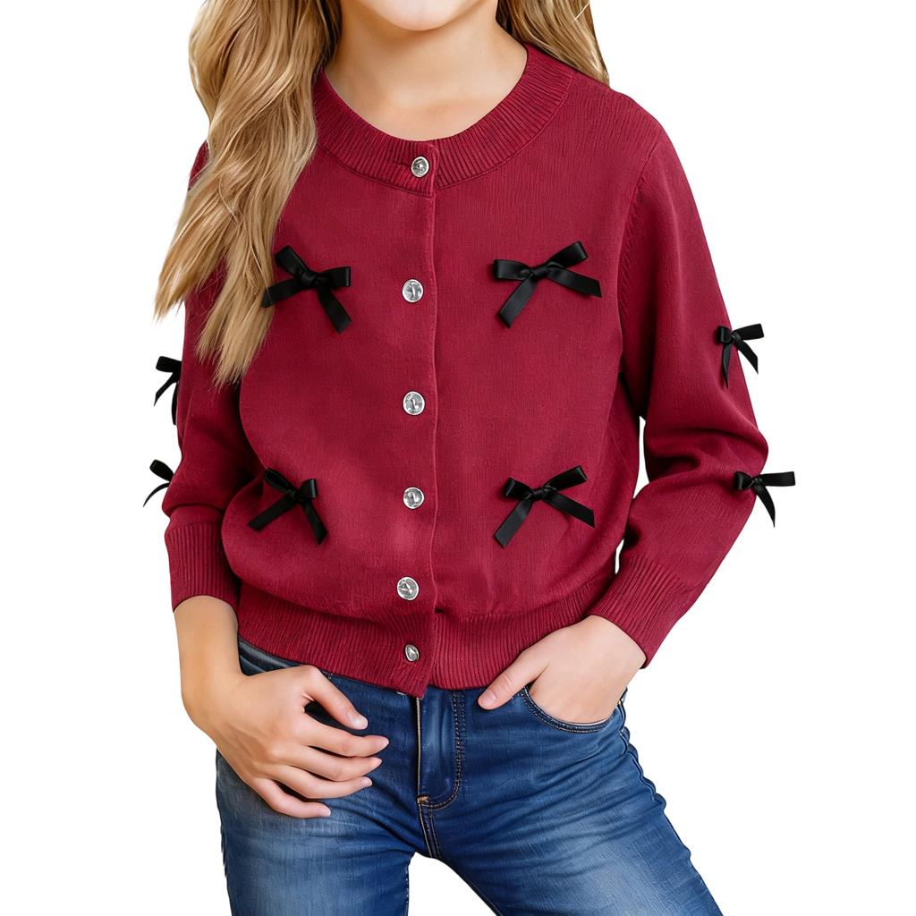 Children's Fashion Casual Cardigan Knitted Long Sleeve  Top