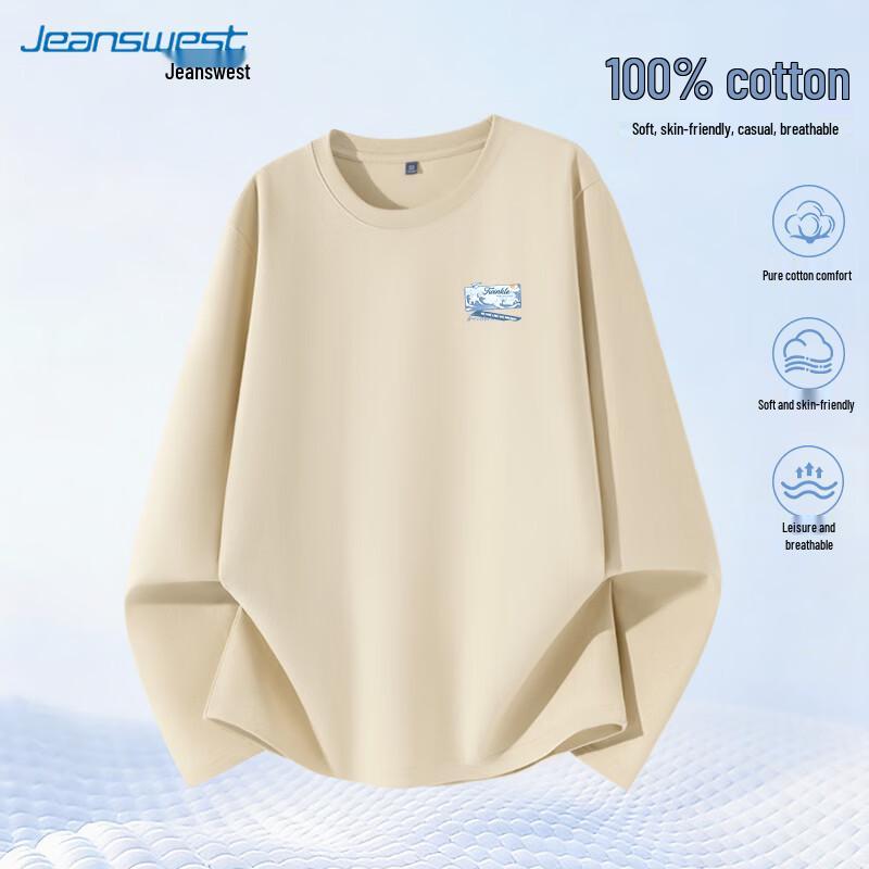 Jeanswest Herren Langarm-T-Shirt aus schwerer Baumwolle