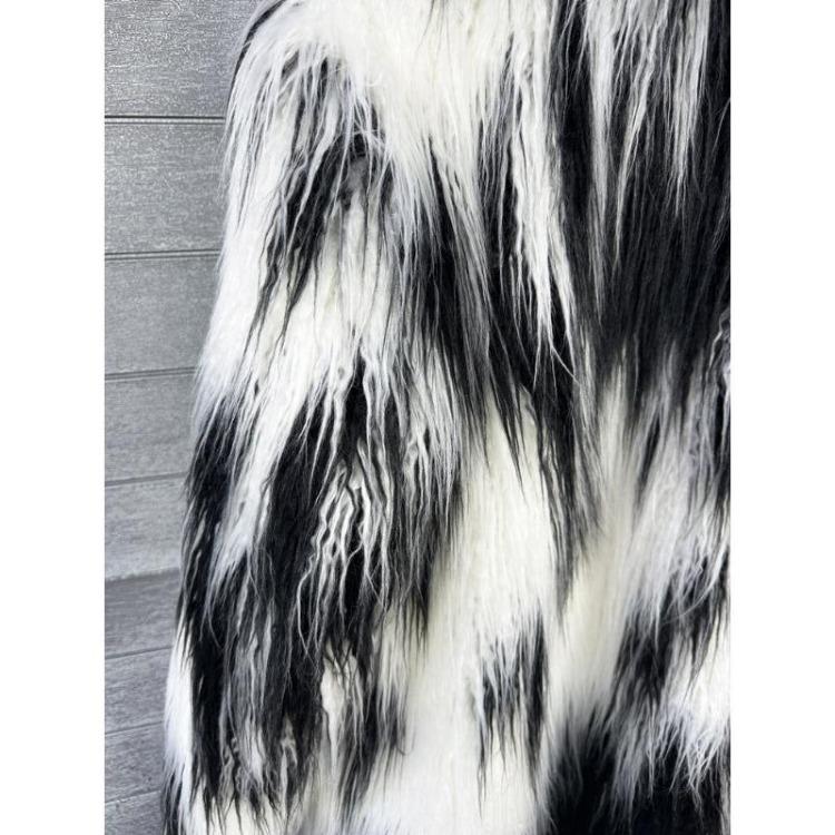 Winter Women's Imitation Fur Coat Fluffy Beach Wool Jacquard Colored Extended Suit Collar Jacket