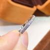 18K Rose Gold Plated Ring with Micro-Paved Zirconia, Single Row Diamond Design for Women.
