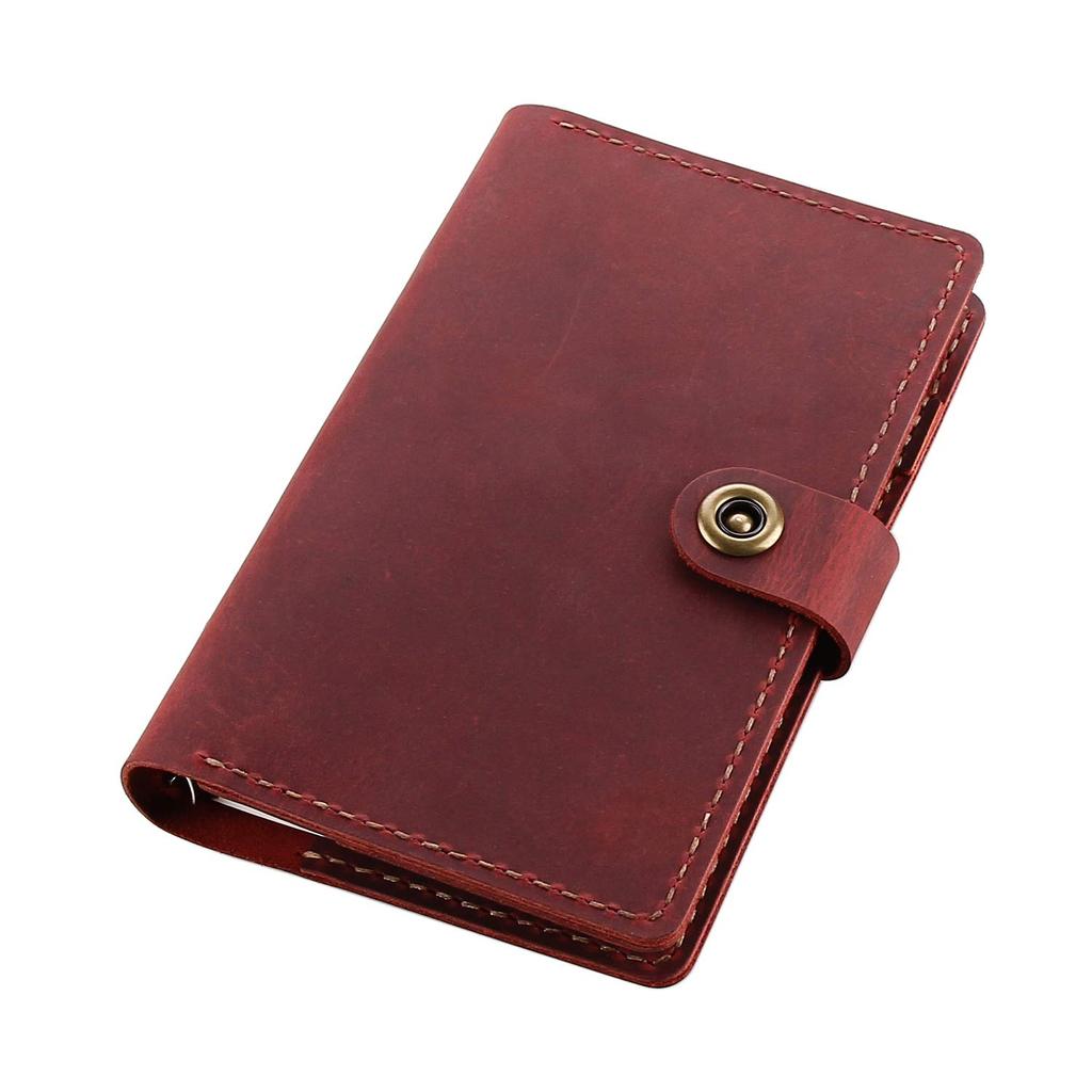 CEETOL Genuine Leather Planner, Handcrafted by Artisans, A6 Size, 6-Hole, with Pen Holder, Genuine Leather Business Notebook, Schedule Book