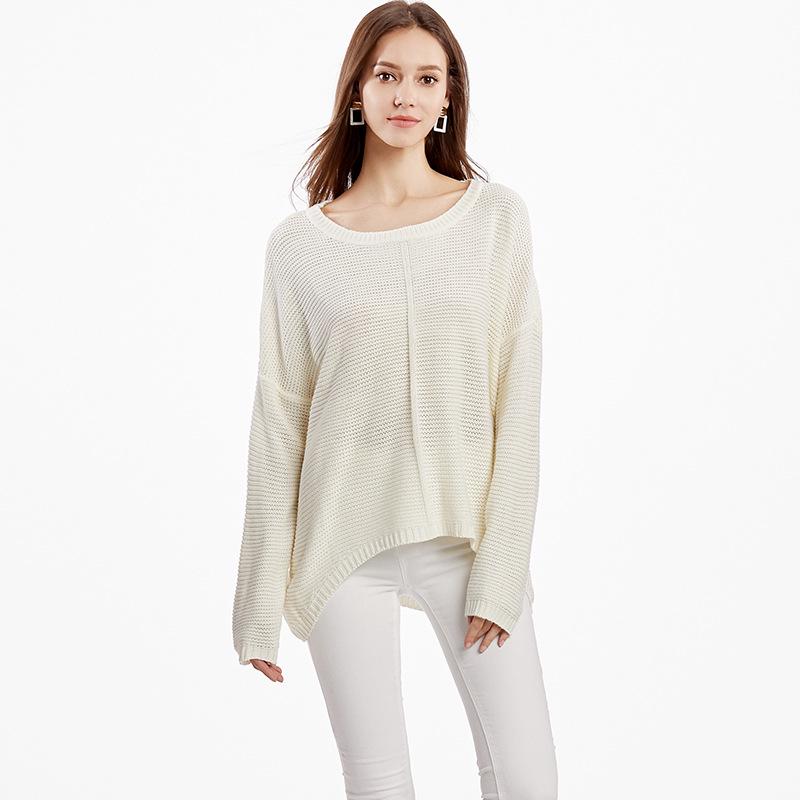 Popular women's knitted sweater European and American large-size women's clothing autumn and winter new pullover knitted sweater