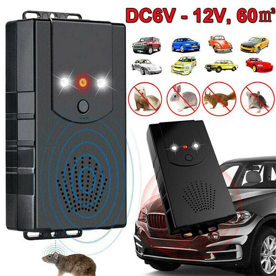 12V Car Ultrasonic Mouse Repeller Auto Under Hood Mice Rat Rodent Pest Repellent