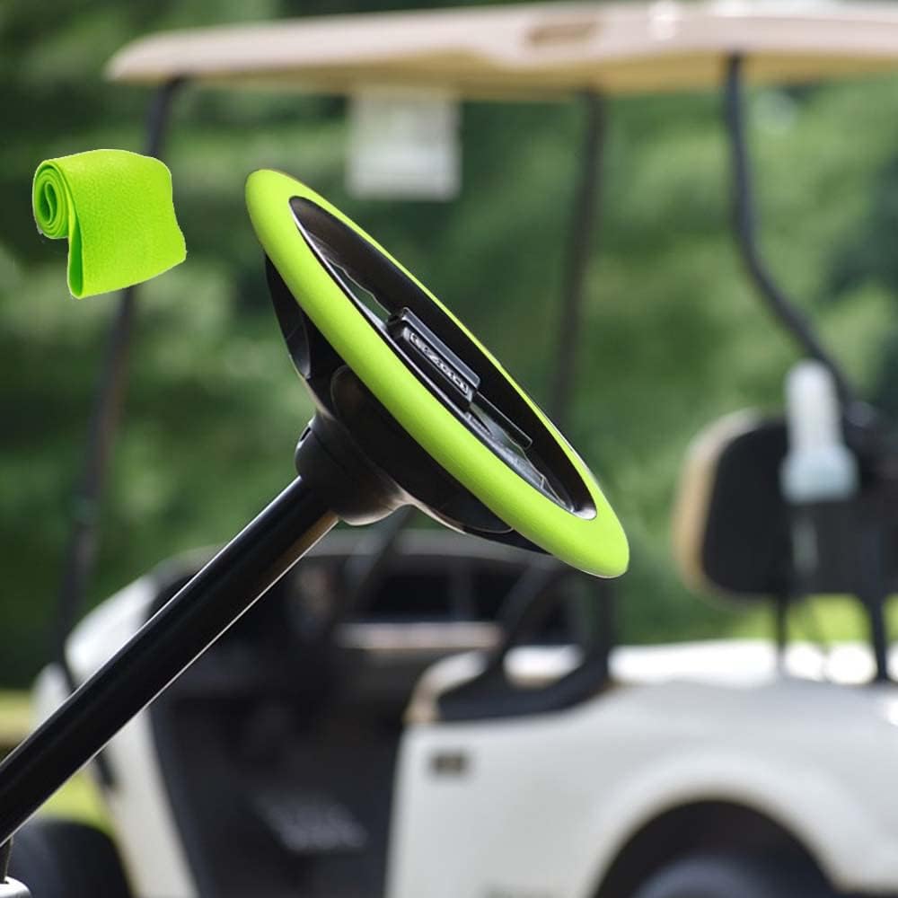 

Universal Golf Cart Steering Wheel Cover Stretchable Fits 12.5 Inch to 14.5 Inch for EZGO, Yahama,RXV, Club Car (Green) зелёный