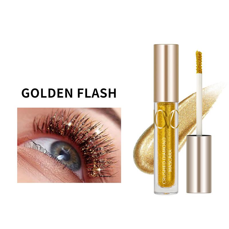 

Блестящая тушь для ресниц с блестками, мерцающая завивка ресниц, не размазывающаяся, стойкая тушь для макияжа глаз для вечеринки золотой