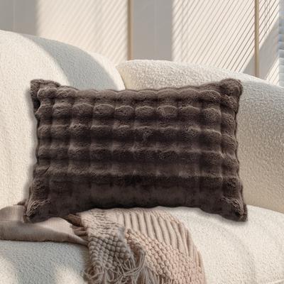 Yousheng Pillow Cover Solid Color Design Plush Soft Pillow Case Autumn Winter Warm Comfortable Bedroom Pillowcase