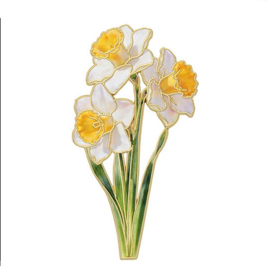 Pin Brooch Pin Enamel Flower Design with Smooth Edges Lightweight