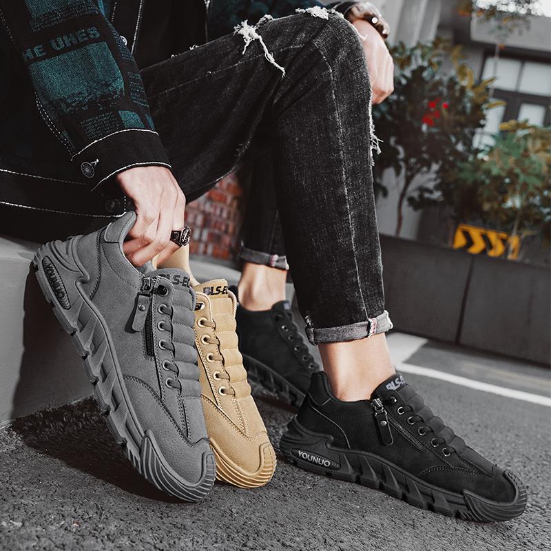 Spring new street men's shoes versatile sports and leisure shoes, black, gray