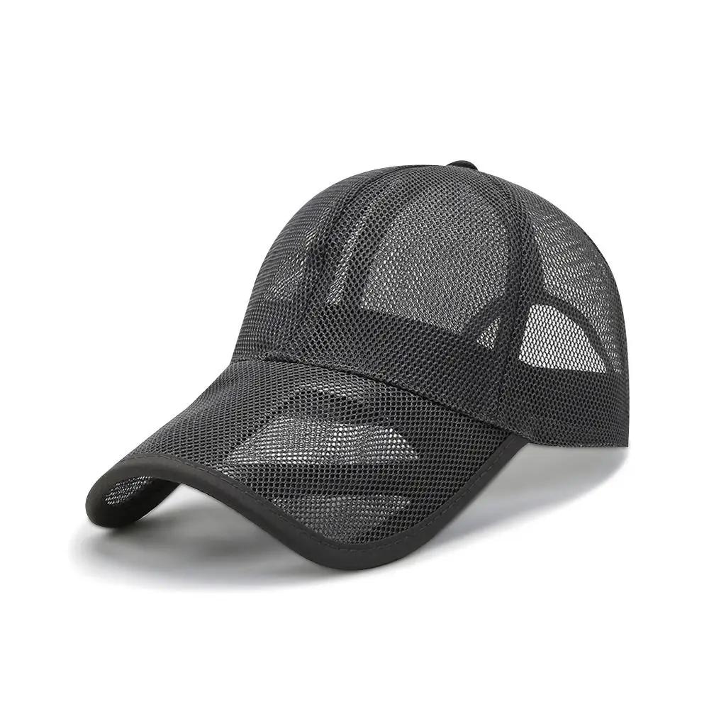 

Breathable Sun Protection Caps Fashion Men Women Full Mesh Hats Summer Sunscreen Hats Sun Protection Caps Baseball Cap сірий