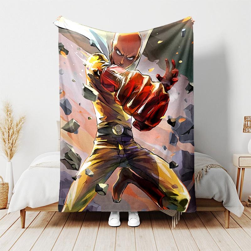 1pc Blanket - One Punch Man Saitama Print Design, Lightweight Blanket for Sofa, Bed- Soft &Warm, Gift for All Seasons