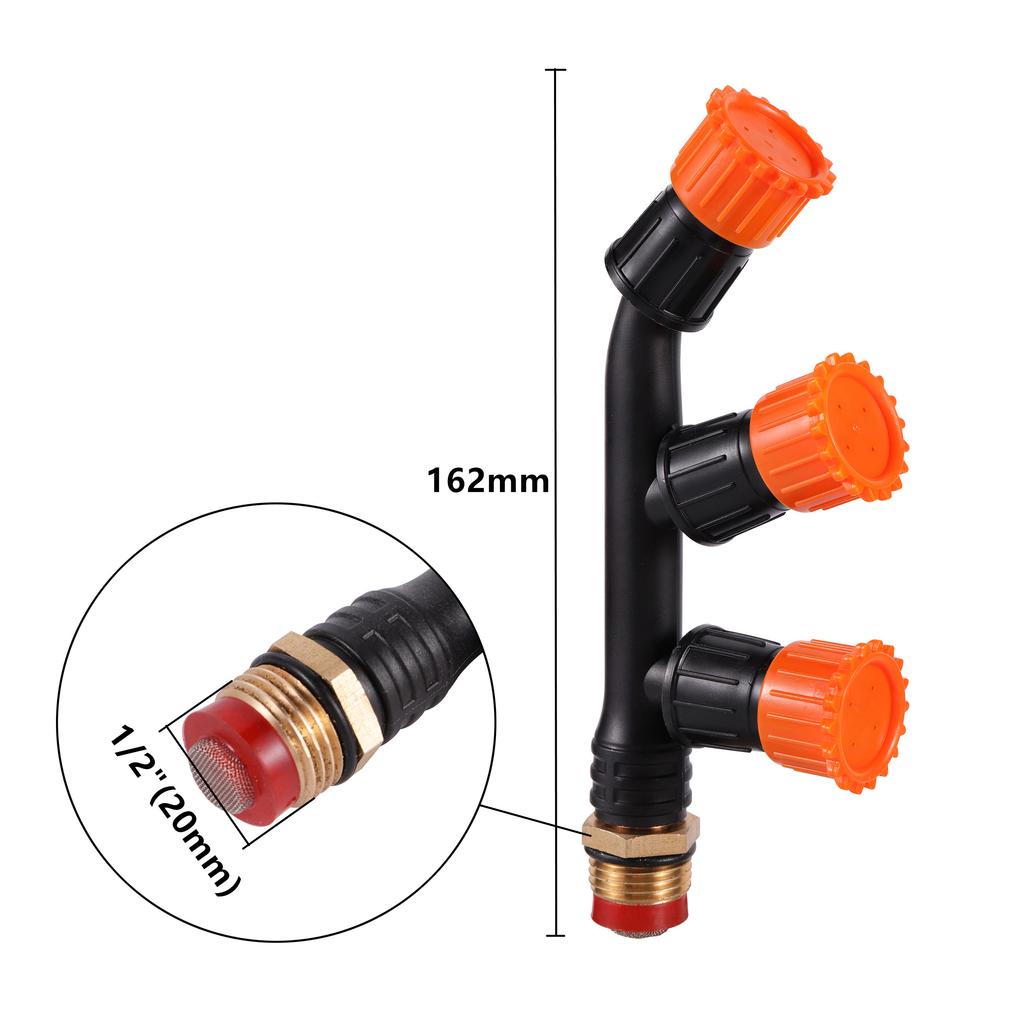 1/2"1/4" Garden High Pressure Atomizing Adjustable Nozzle With Threaded Single/Dual/Triple Nozzle Irrigation Pesticide Sprinkler
