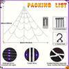 LED Glowing Spider Web Halloween Decor with Remote Control Spooky Party Props