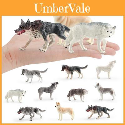 Childrens Wildlife Animal Pvc Model Set With Realistic Wolf And Husky Figures For Educational Play