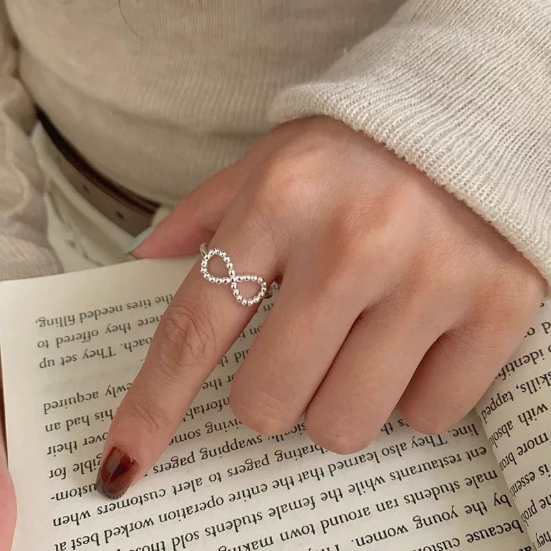 Adjustable Heart Ring: Women's 925 Sterling Silver, Retro Minimalist Style, Index Finger Fashion