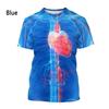 Moda Nuovo Stampa di Organi Umani e Ossa T-shirt da Uomo Casual Maniche Corte Girocollo Harajuku Grande Confortevole