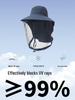 Men's Large Brim UV-Blocking Fishing Hat with Insect-Proof Net