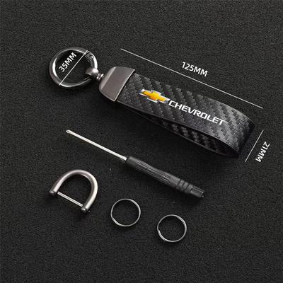Carbon Fiber Black Leather Car Key Chain Keyring Pendant For Captiva Spark Cruze Silverado Beat Groove Aveo Matiz Z71