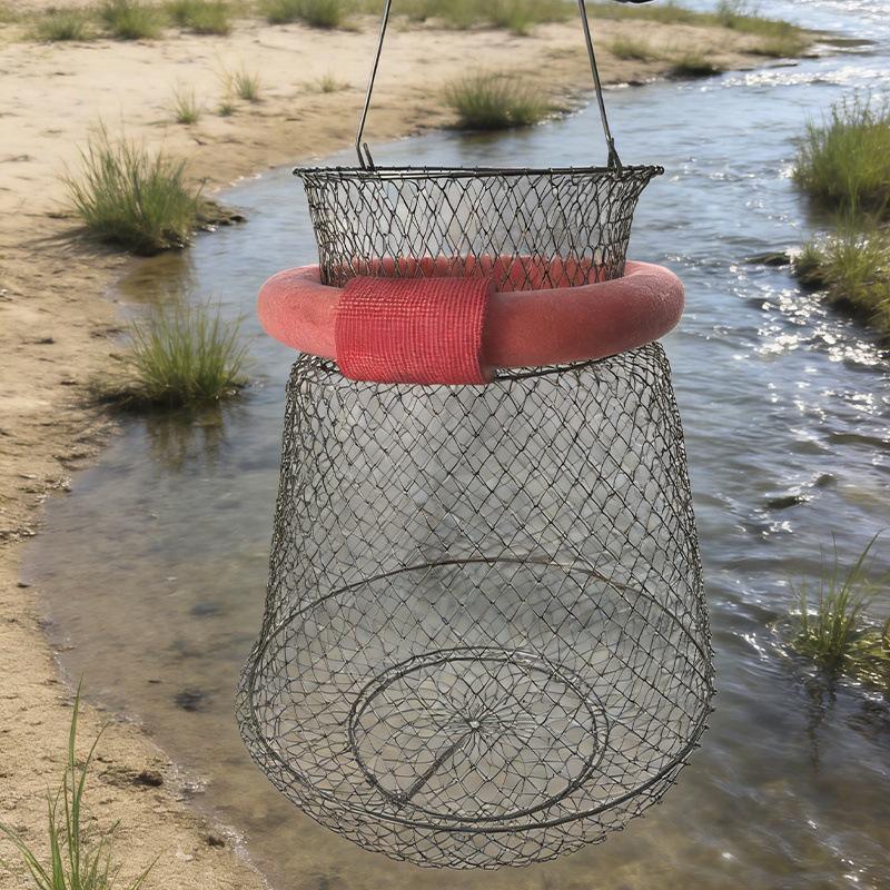 Foldable Stainless Steel Fish and Crab Basket with Steel Wire