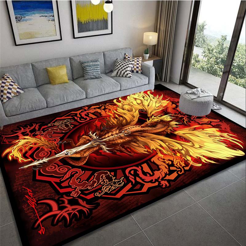 Cartoon Dragon Pattern Carpet Home Bedroom Living Room Non Slip Rug Kitchen Floor Door Mat Carpets for Living Room Outdoor Rugs