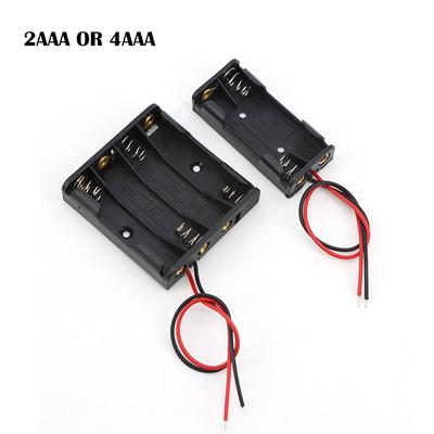 2pcs/5pcs 1.5V Slot AAA Battery Case Battery Box AAA Battery Holder With Leads Wire With 2 4 Slots AAA 3A 6v 2x1.5v 4x1.5v