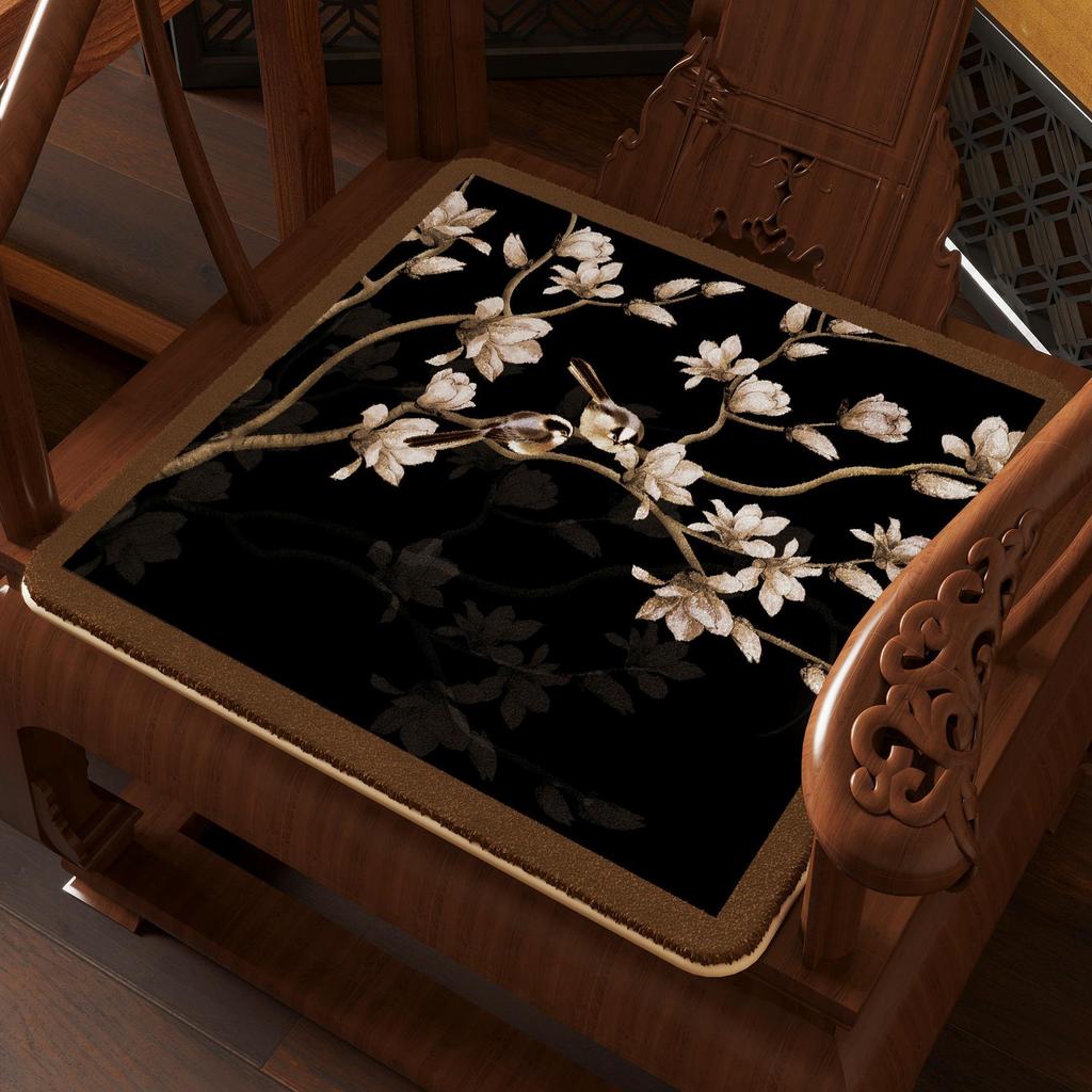 Almofada para Cadeira e Mesa de Chá Estilo Chinês 420 Pontos Imitação de Caxemira - Sofá de Jacarandá de Inverno Pelúcia