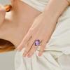 Marquise Purple Cz Finger Ring For Women Hollow Out Flower Design Aesthetic Wedding Jewelry Trendy Lady Accessories