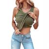 Women S Round Neck Solid Color Tank Top With Built In Bra For Summer