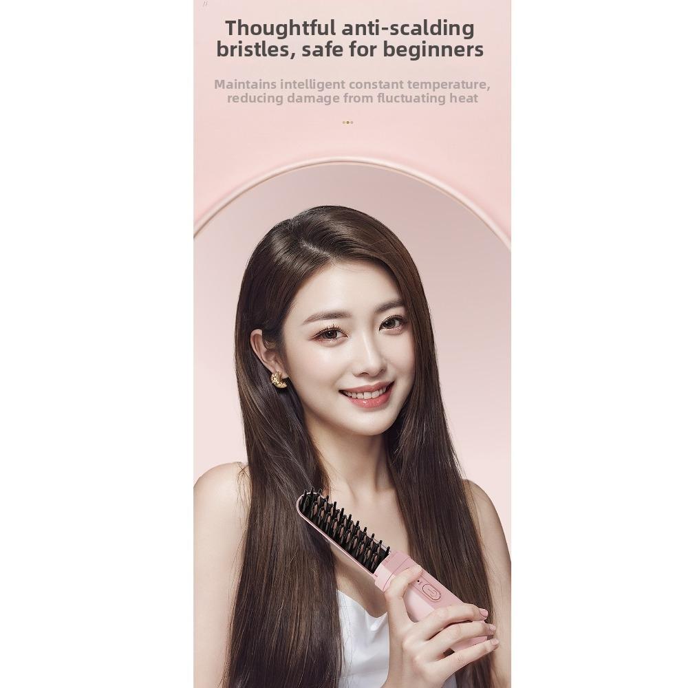 USB Rechargeable Heated Hair Straightening Brush for 3.7V2000mAh for Travel, Home