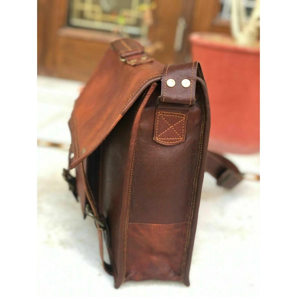 Vintage Men Original Durable Messenger Shoulder Laptop Bag Briefcase Leather