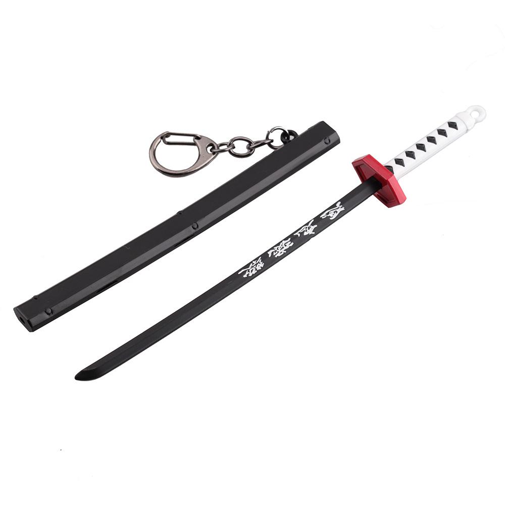 Anime Sword Shape Keychain Cartoon Blade of Ghost Keyring Model Cosplay Jewelry Accessories
