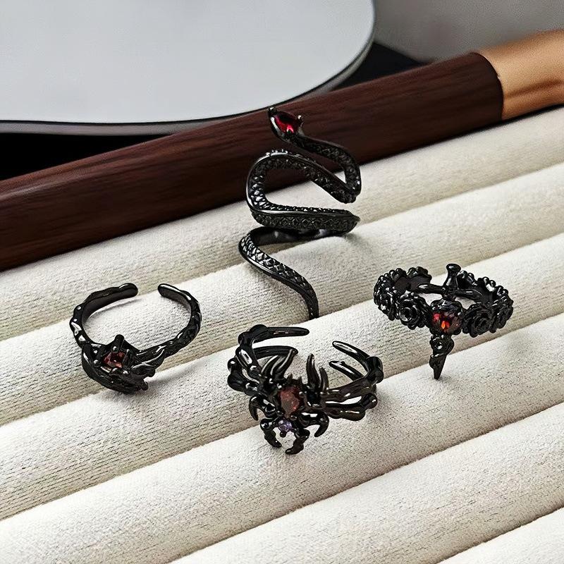 Halloween Themen Dunkle Atmosphäre Geist Spinne Persönlichkeitsring Geschlechtslos Punk Nische Trendiger Cooler Ring