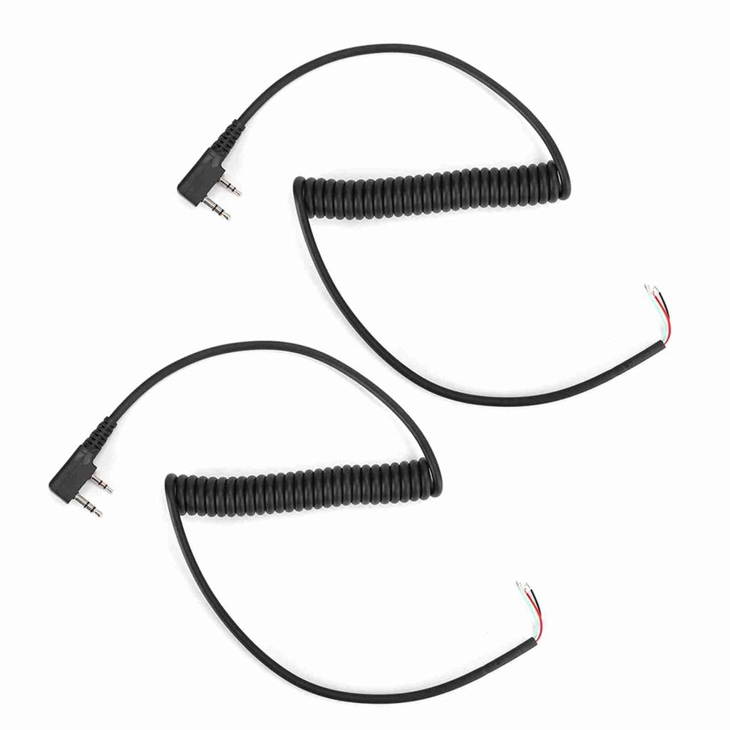 2PCS 2 Pins 4 Wires Speaker Mic Cable Line Supplies for Baofeng UV5R for Kenwood TK370