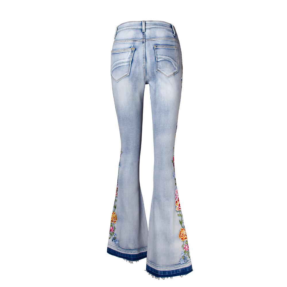 Women's Plus Size 3D Embroidered Flare Jeans