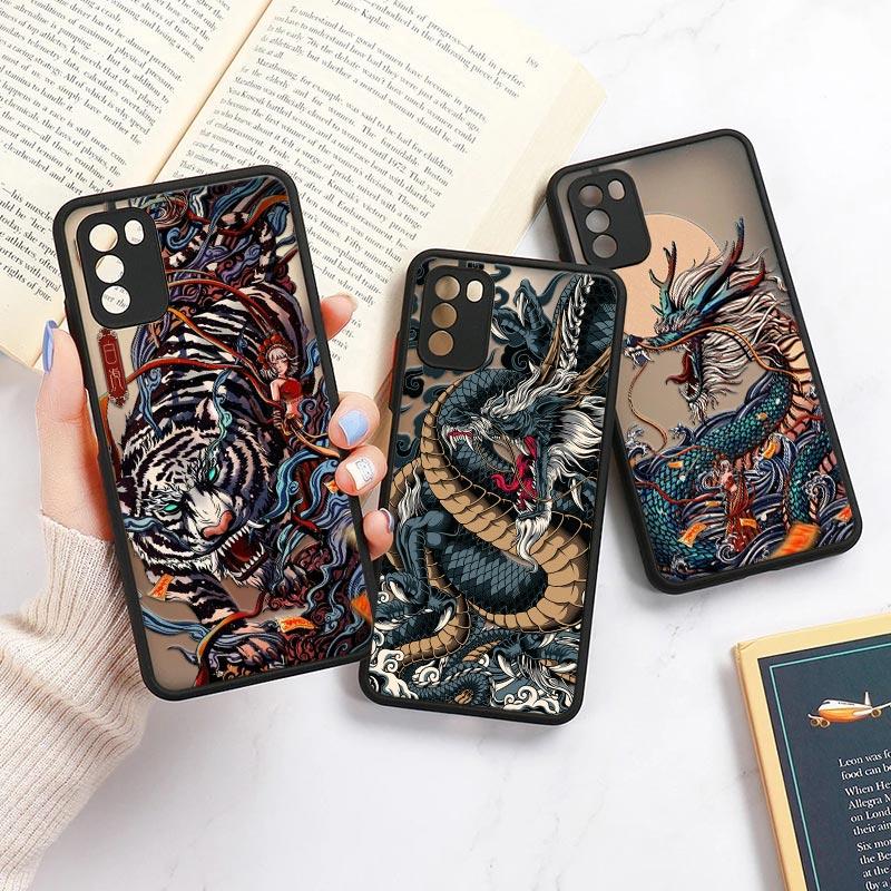 Cool Tiger Dragon Cloud Phone Case For Xiaomi Mi 11 Lite 5G NE 12 12T Pro 11T 9 10 Cover POCO X3 NFC F3 M3 M4 X4 Pro Matte Funda