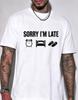 Unisex Lustiges Meme Grafik T-Shirt Low Energy Mode Aufdruck Rundhals Kurzarm Baumwolle Oversized Streetwear Oberteile Für Unisex