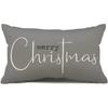 New Christmas Style Simple Letter Double-sided Printed Linen Pillow for Home Decoration, Sofa Waist Pillowcase