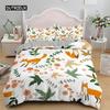 Cartoon Fox King Queen Duvet Cover Lovely Orange Animal Floral Bedding Set Kids Girls Flowers Plant 2/3pcs Polyester Quilt Cover Three Piece Set