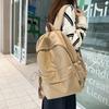 Schoolbag Large-capacity Schoolbag Women's New High School Students High Value Solid Color Backpack Japanese Simple Versatile Travel Backpack