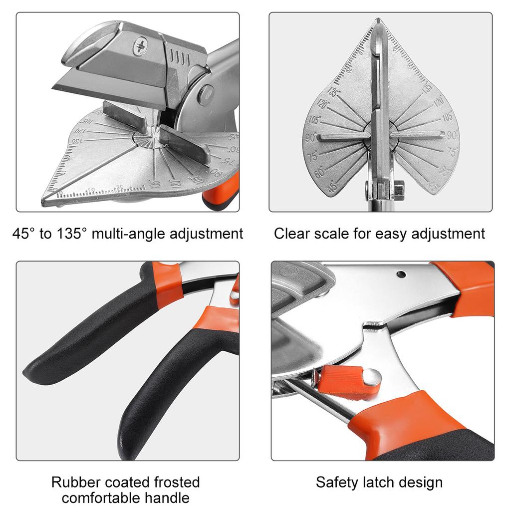 Winkelschere 45-120 Grad Schrägschere Drahtnutmesser Multifunktionales manuelles Schneidwerkzeug Kunststoffrohr Weich-PVC schneiden