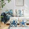4Pcs Navigation Creatures Cushion Covers Single-sided Printed 45CM Throw Pillow Case Cover Sofa Cushion Home Room Decor