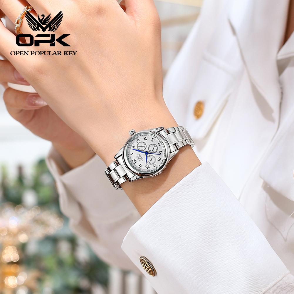 OPK 6012 Ladies Watches Luxury Waterproof Stainless Steel Elegant High Quality Business Women's Quartz Wristwatch