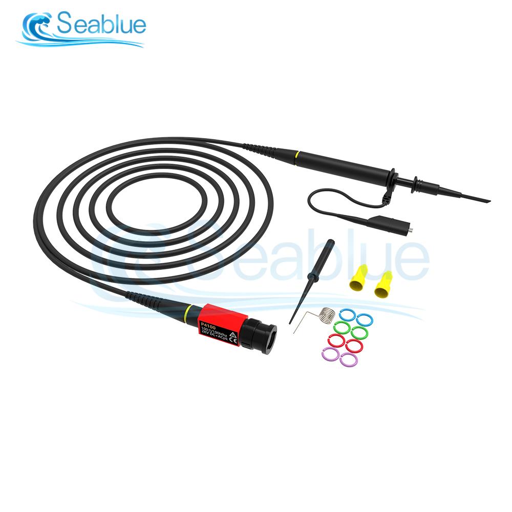 P4100 100MHz Oscilloscope Scope Clip Probe Test Leads 100:1 High Voltage Withstand 2KV Scope Analyzer Alligator Test Clip Probe