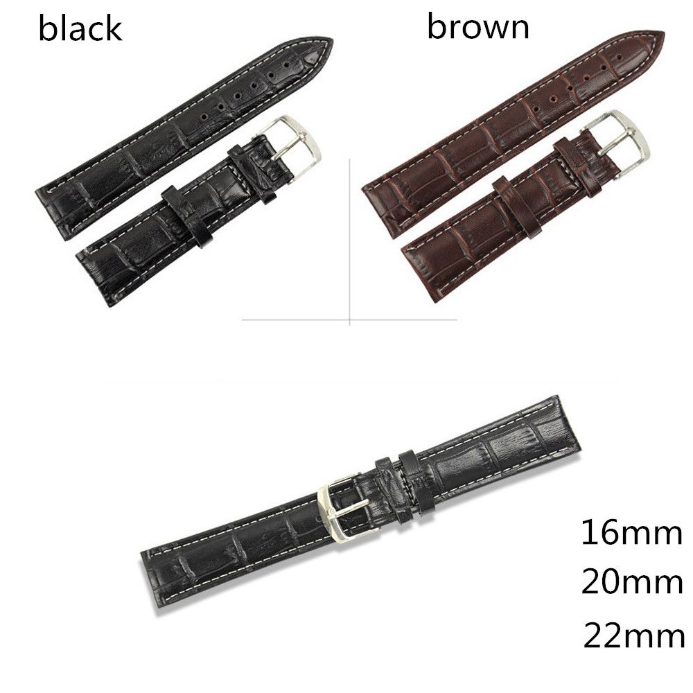 Steel Buckle Genuine Leather Vintage Sweatband Wrist Watchband Sports Belt Watch Band Strap