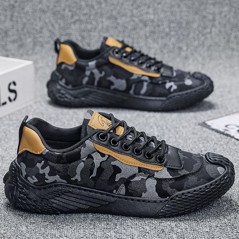 2024 New Lacing Flats Vulcanized Shoes Breathable Men Casual Shoes Lightweight Outdoor Male Walking Anti-slip Men's Sneakers